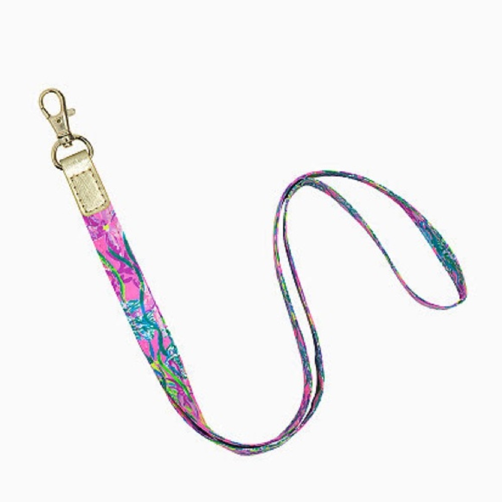 Lilly Pulitzer Bonaire Pink Party All The Tide lanyard keychain